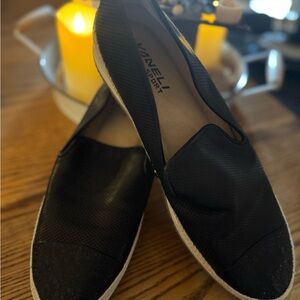 Vaneli Black Espadrille Slip-Ons